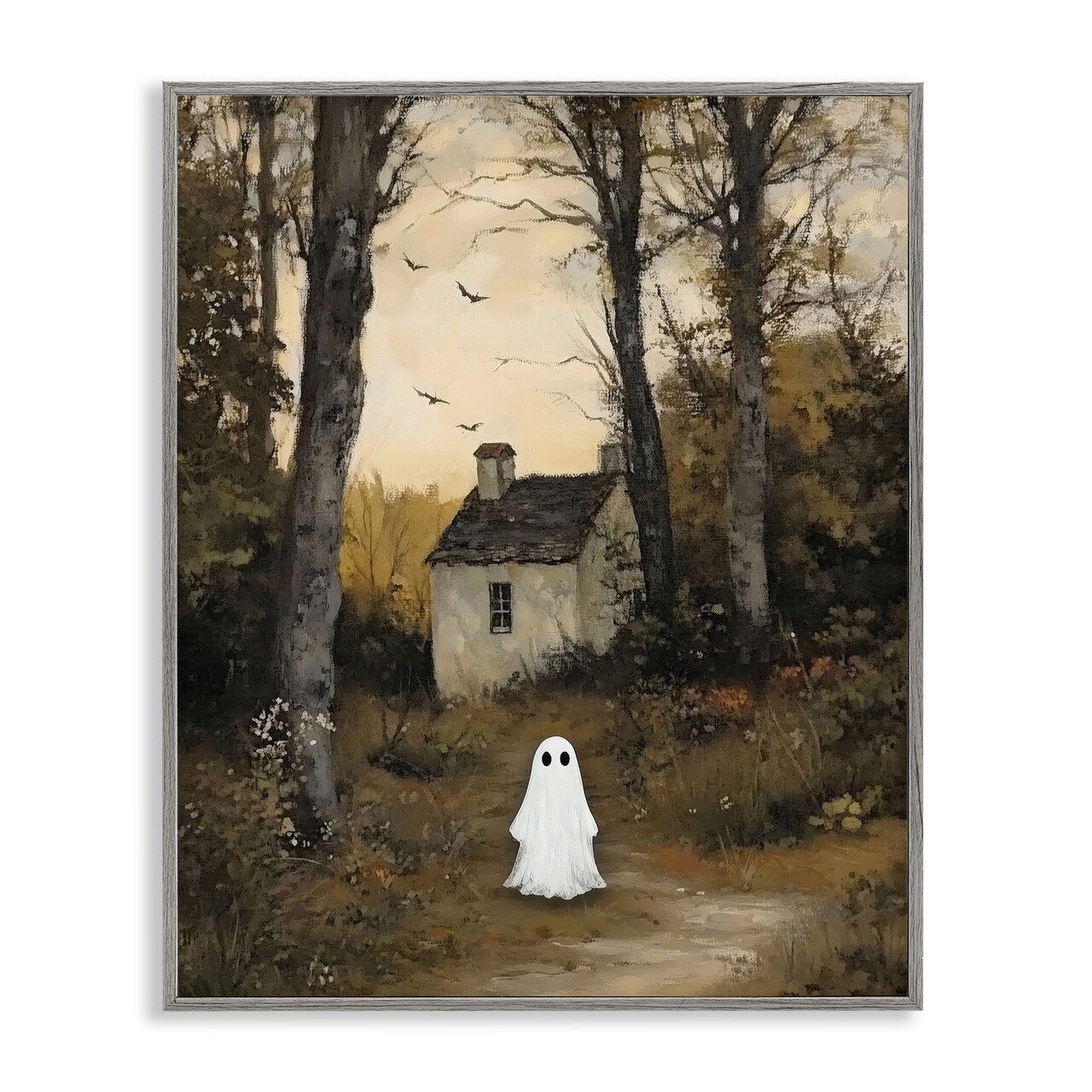 Stupell Industries Little Ghost in Cottage Forest Framed Giclee, design by Arlington Prints